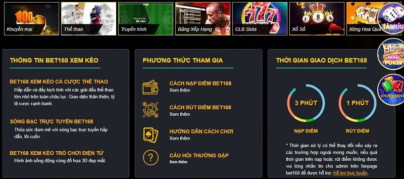 BET168 - Nhà cái uy tín, đa dạng game, khuyến mãi hấp dẫn